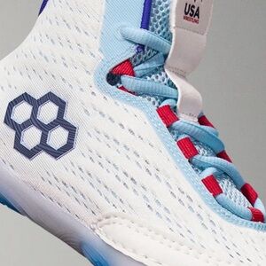 Women's Athletic Wrestling Shoes - White and Blue